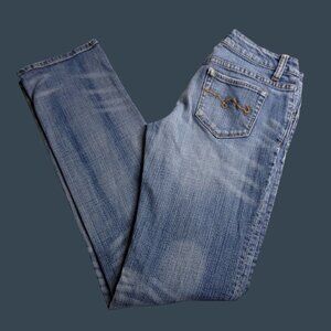 American Rag Womens Straight Leg Jeans 3 Medium Wash Low Rise Stretch Juniors